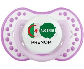 Drapeau Algeria avec prénom Tétine LOVI Dynamic Blanc-mauve classique