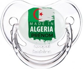Made in Algeria design 3 avec prénom Sucette Physiologique Transparent classique