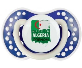 Made in Algeria design 3 avec prénom Sucette LOVI Dynamic Bleu-marine phosphorescente