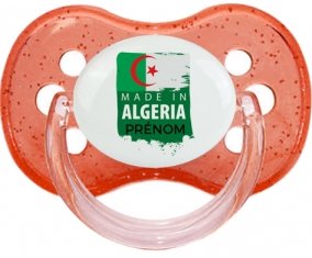 Made in Algeria design 3 avec prénom Sucette Cerise Rouge à paillette
