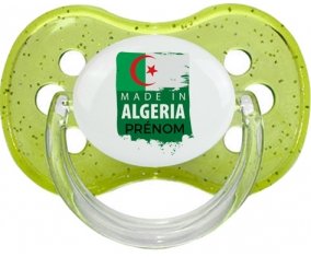 Made in Algeria design 3 avec prénom Sucette Cerise Vert à paillette