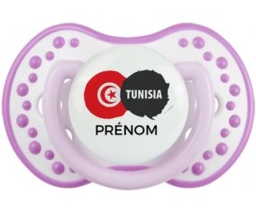 Drapeau Tunisia avec prénom Sucete LOVI Dynamic Blanc-mauve classique