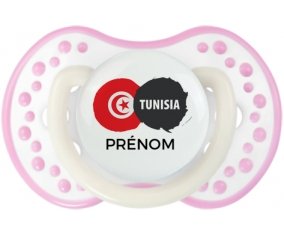 Drapeau Tunisia avec prénom Sucete LOVI Dynamic Blanc-rose phosphorescente
