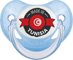 Made in Tunisia design 1 avec prénom Sucete Physiologique Bleue à paillette