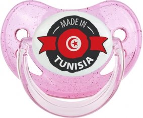 Made in Tunisia design 1 avec prénom Sucete Physiologique Rose à paillette