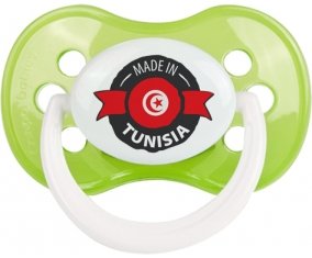Made in Tunisia design 1 avec prénom Sucette Anatomique Vert classique