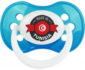 Made in Tunisia design 1 avec prénom Sucette Anatomique Cyan classique