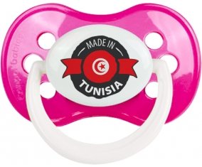 Made in Tunisia design 1 avec prénom Sucette Anatomique Rose foncé classique