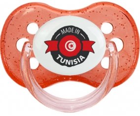 Made in Tunisia design 1 avec prénom Sucette Cerise Rouge à paillette
