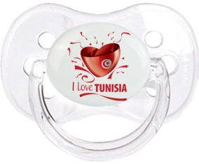 I love Tunisia design 2 Tétine Cerise Transparent classique