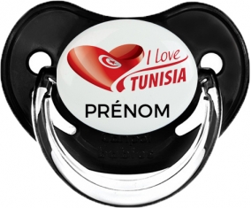 I love Tunisia design 3 avec prénom Tétine Physiologique Noir classique