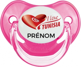 I love Tunisia design 3 avec prénom Tétine Physiologique Rose classique