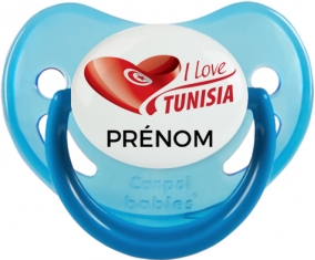 I love Tunisia design 3 avec prénom Tétine Physiologique Bleue phosphorescente