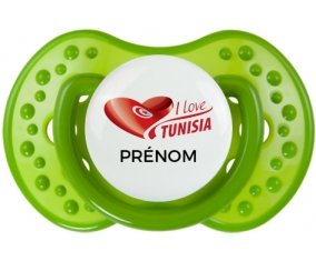 I love Tunisia design 3 avec prénom : Sucette LOVI Dynamic personnalisée