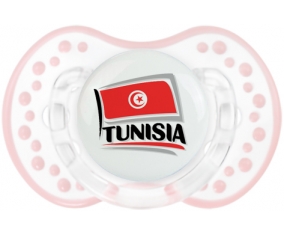 Flag Tunisia design 1 Tétine LOVI Dynamic Retro-blanc-rose-tendre classique