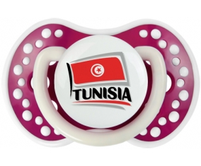 Flag Tunisia design 1 Tétine LOVI Dynamic Fuchsia phosphorescente
