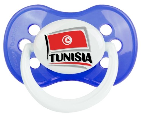 Flag Tunisia design 1 Sucette Anatomique Bleu classique