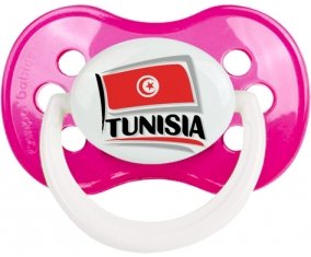 Flag Tunisia design 1 Sucette Anatomique Rose foncé classique