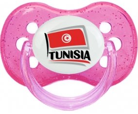 Flag Tunisia design 1 Sucette Cerise Rose à paillette