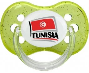 Flag Tunisia design 1 Sucette Cerise Vert à paillette