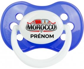 Morocco design avec prénom Tétine Anatomique Bleu classique