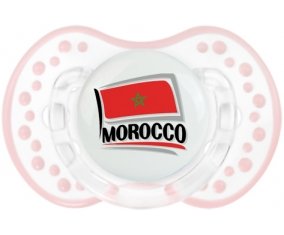 Flag Morocco design 1 Sucette LOVI Dynamic Retro-blanc-rose-tendre classique