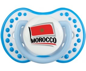 Flag Morocco design 1 Sucette LOVI Dynamic Blanc-bleu phosphorescente