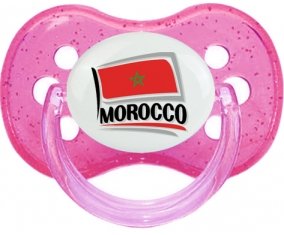 Flag Morocco design 1 Tétine Cerise Rose à paillette