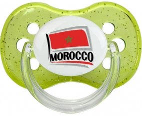 Flag Morocco design 1 Tétine Cerise Vert à paillette