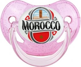 Flag Morocco design 2 Tétine Physiologique Rose à paillette
