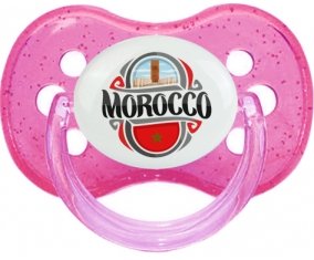 Flag Morocco design 2 Sucete Cerise Rose à paillette