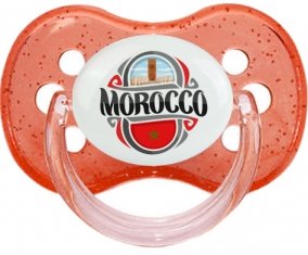 Flag Morocco design 2 Sucete Cerise Rouge à paillette