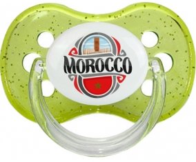 Flag Morocco design 2 Sucete Cerise Vert à paillette