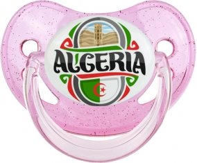 Flag Algeria design 2 Sucete Physiologique Rose à paillette