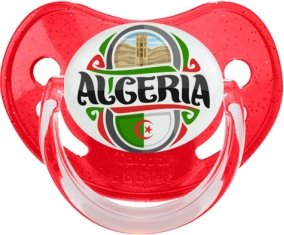 Flag Algeria design 2 Sucete Physiologique Rouge à paillette