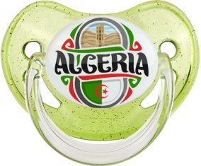Flag Algeria design 2 Sucete Physiologique Vert à paillette