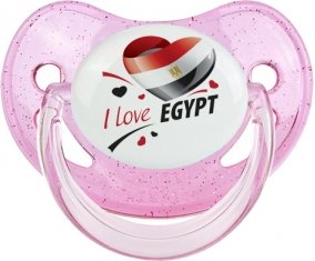 I love Egypt design 1 Sucette Physiologique Rose à paillette
