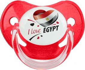 I love Egypt design 1 Sucette Physiologique Rouge à paillette