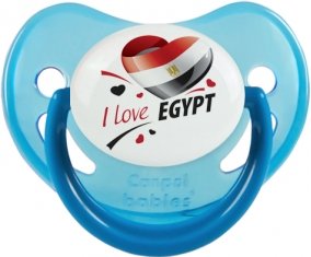 I love Egypt design 1 Sucette Physiologique Bleue phosphorescente