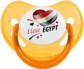 I love Egypt design 1 Sucette Physiologique Jaune phosphorescente