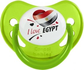 I love Egypt design 1 Sucette Physiologique Vert phosphorescente