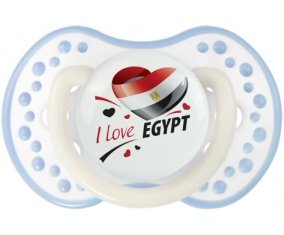 I love Egypt design 1 Sucette LOVI Dynamic Blanc-cyan classique
