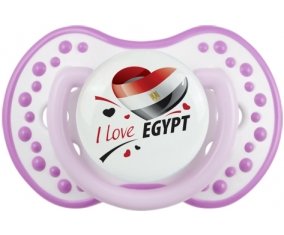 I love Egypt design 1 Sucette LOVI Dynamic Blanc-mauve classique
