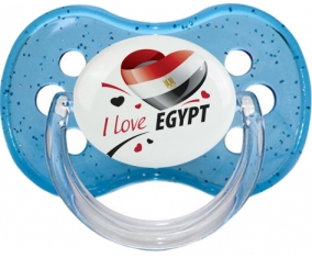 I love Egypt design 1 Tétine Cerise Bleu à paillette