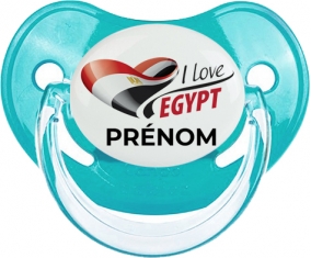 I love Egypt avec prénom Tétine Physiologique Bleue classique