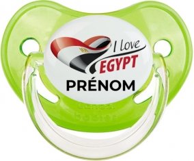 I love Egypt avec prénom Tétine Physiologique Vert classique