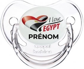 I love Egypt avec prénom Tétine Physiologique Transparent classique