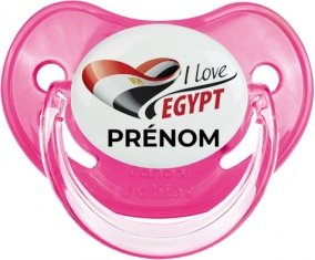 I love Egypt avec prénom Tétine Physiologique Rose classique