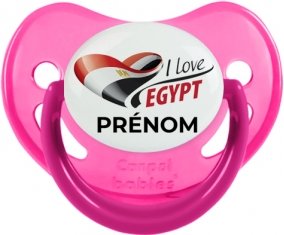 I love Egypt avec prénom Tétine Physiologique Rose phosphorescente