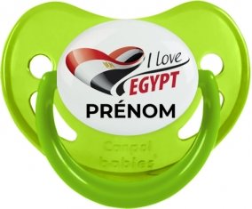 I love Egypt avec prénom Tétine Physiologique Vert phosphorescente